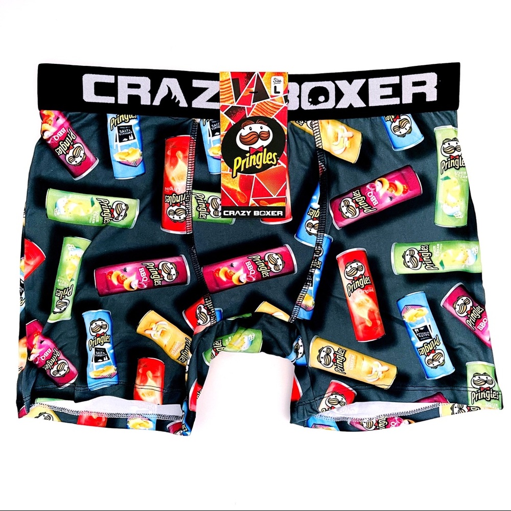 Pringles Crazy Boxer Briefs Mens Large Underwear Fun Novelty Gift Colorful